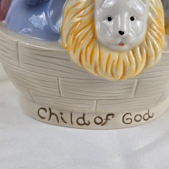 Child of God Noah's Ark Ceramic Electric Lamp Rainbow Lion Elephant Giraffe - Picture 4 of 12